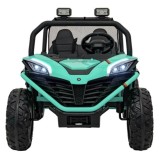JOKO Elektrické autíčko Buggy FASTER 2x150W, DVOJMIESTNE kožené sedadlo, nosnosť 60kg, penové kolesá, FM rádio, zelené