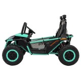JOKO Elektrické autíčko Buggy FASTER 2x150W, DVOJMIESTNE kožené sedadlo, nosnosť 60kg, penové kolesá, FM rádio, zelené