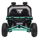 JOKO Elektrické autíčko Buggy FASTER 2x150W, DVOJMIESTNE kožené sedadlo, nosnosť 60kg, penové kolesá, FM rádio, zelené