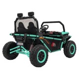 JOKO Elektrické autíčko Buggy FASTER 2x150W, DVOJMIESTNE kožené sedadlo, nosnosť 60kg, penové kolesá, FM rádio, zelené