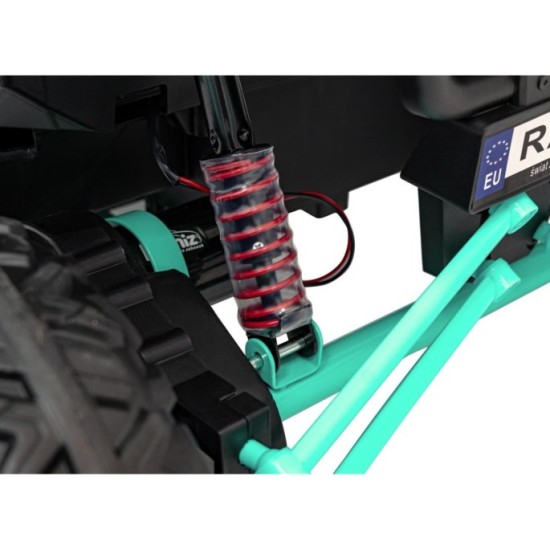 JOKO Elektrické autíčko Buggy FASTER 2x150W, DVOJMIESTNE kožené sedadlo, nosnosť 60kg, penové kolesá, FM rádio, zelené