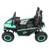 JOKO Elektrické autíčko Buggy FASTER 2x150W, DVOJMIESTNE kožené sedadlo, nosnosť 60kg, penové kolesá, FM rádio, zelené