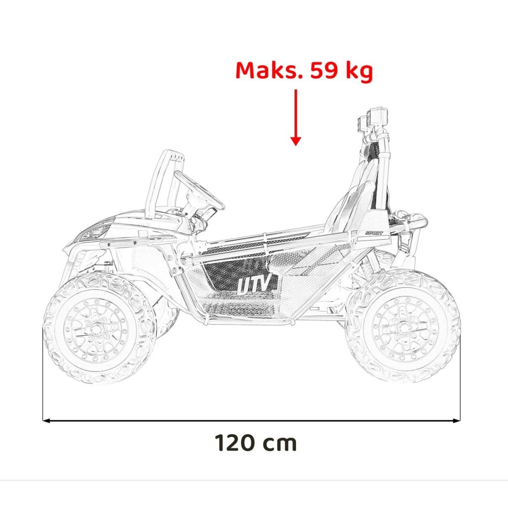JOKO Elektrické autíčko Buggy FASTER 2x150W, DVOJMIESTNE kožené sedadlo, nosnosť 60kg, penové kolesá, FM rádio, zelené