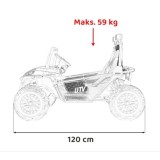 JOKO Elektrické autíčko Buggy FASTER 2x150W, DVOJMIESTNE kožené sedadlo, nosnosť 60kg, penové kolesá, FM rádio, zelené