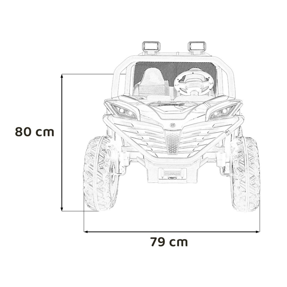 JOKO Elektrické autíčko Buggy FASTER 2x150W, DVOJMIESTNE kožené sedadlo, nosnosť 60kg, penové kolesá, FM rádio, zelené