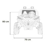 JOKO Elektrické autíčko Buggy FASTER 2x150W, DVOJMIESTNE kožené sedadlo, nosnosť 60kg, penové kolesá, FM rádio, zelené