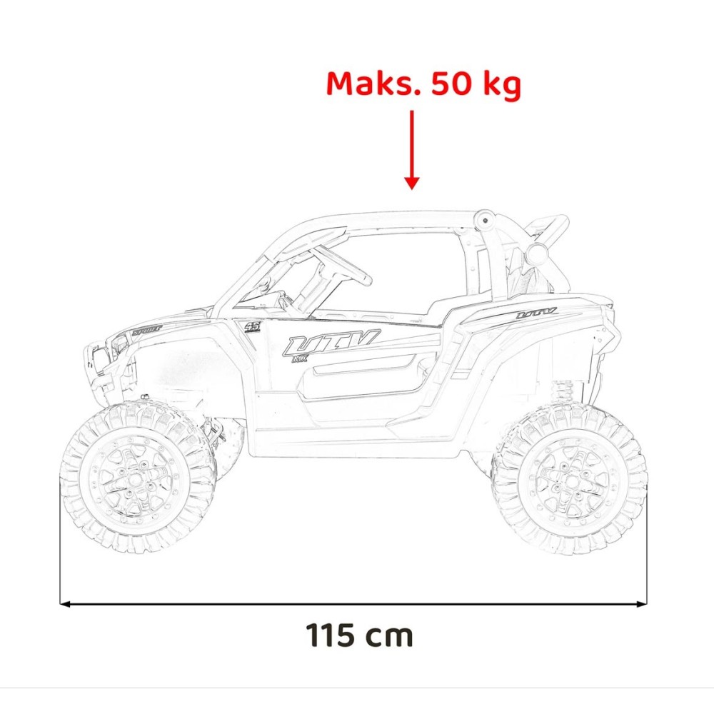 JOKO Elektrické autíčko Buggy KCK 4x50W 24V, kožené sedadlo, penové kolesá, červené