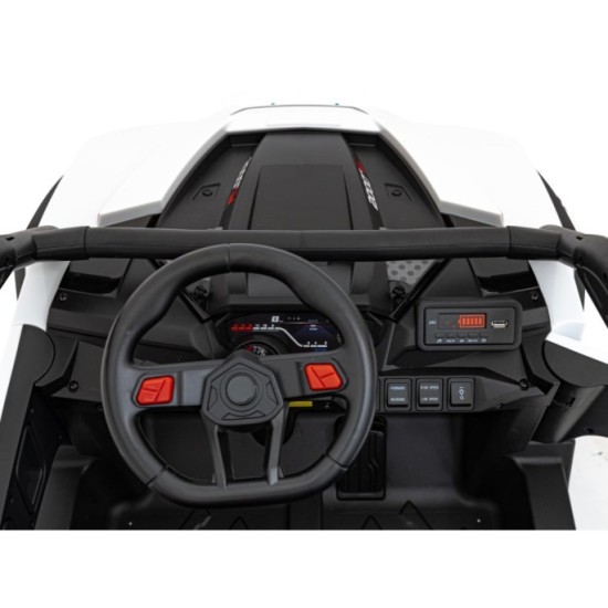 JOKO Elektrické autíčko Buggy KCK 4x50W 24V, kožené sedadlo, penové kolesá, nosnosť 50kg, biele