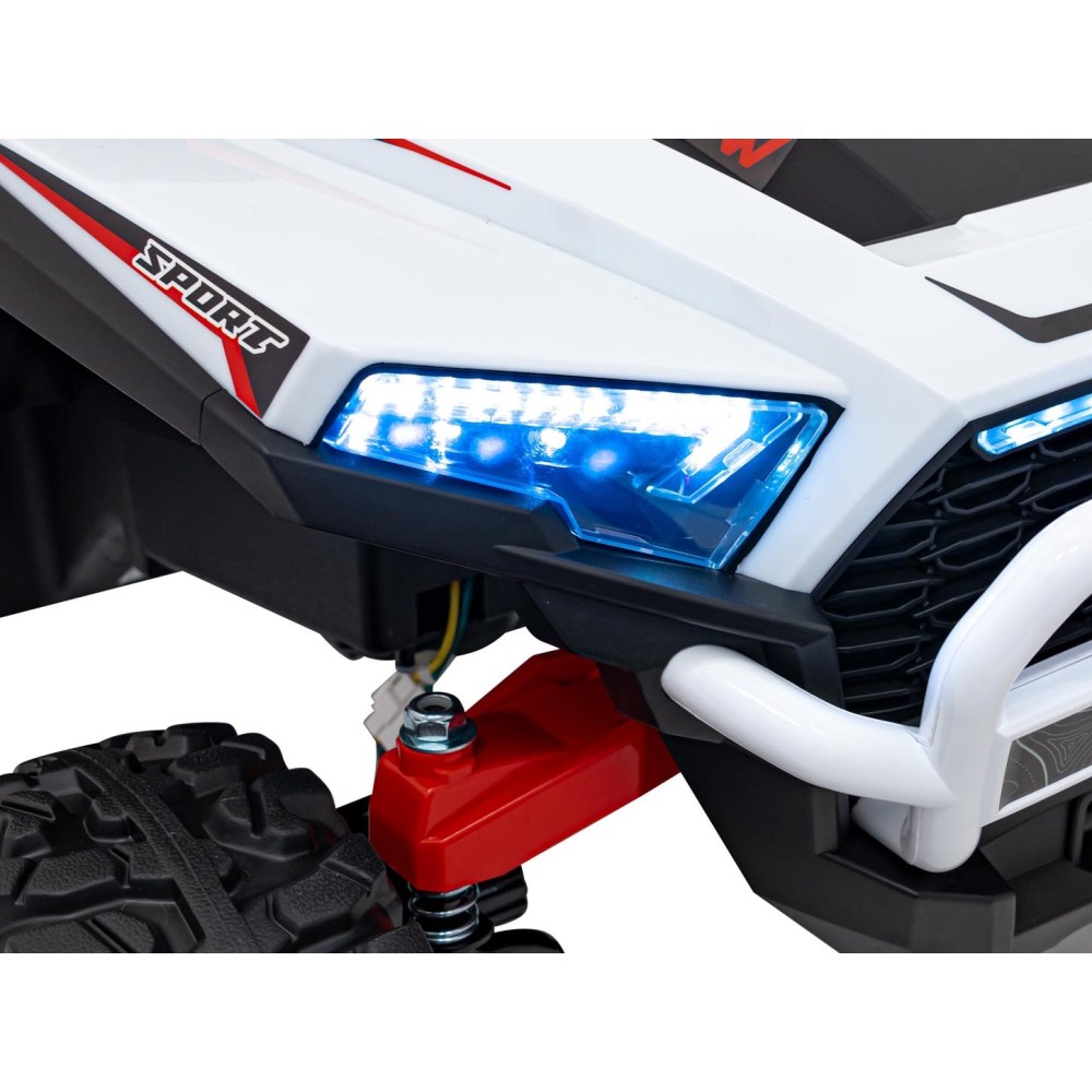 JOKO Elektrické autíčko Buggy KCK 4x50W 24V, kožené sedadlo, penové kolesá, nosnosť 50kg, biele