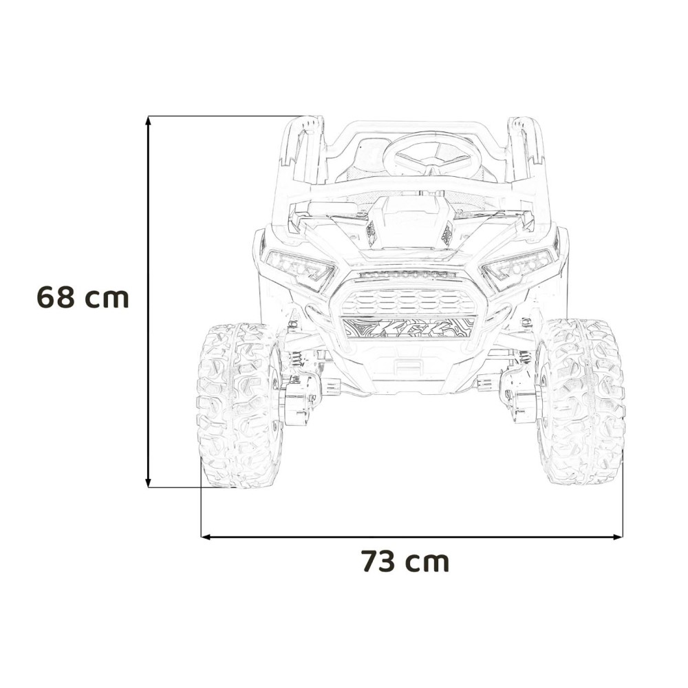 JOKO Elektrické autíčko Buggy KCK 4x50W 24V, kožené sedadlo, penové kolesá, nosnosť 50kg, biele