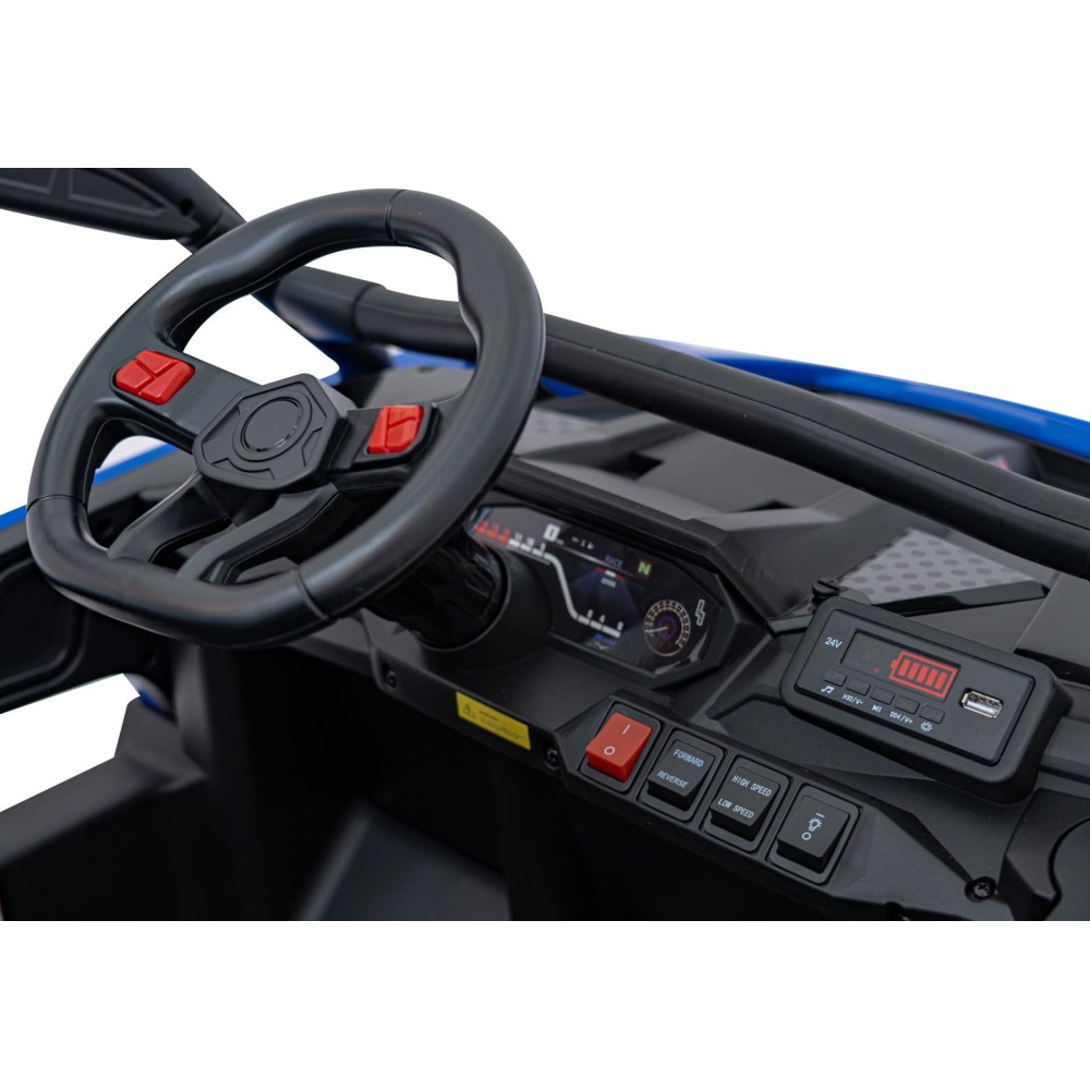 JOKO Elektrické autíčko Buggy KCK 4x50W 24V, kožené sedadlo, penové kolesá, nosnosť 50kg, modré