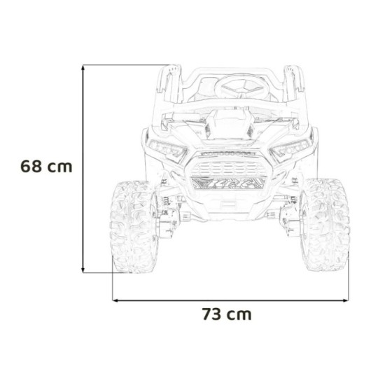 JOKO Elektrické autíčko Buggy KCK 4x50W 24V, kožené sedadlo, penové kolesá, nosnosť 50kg, modré