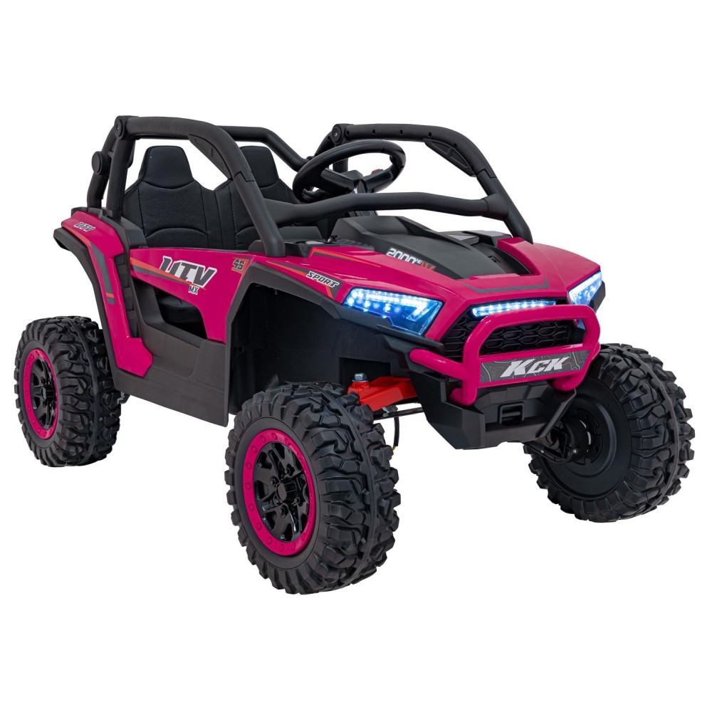 JOKO Elektrické autíčko Buggy KCK 4x50W 24V, kožené sedadlo, penové kolesá, nosnosť 50kg, ružové