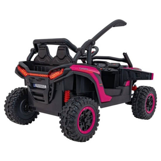 JOKO Elektrické autíčko Buggy KCK 4x50W 24V, kožené sedadlo, penové kolesá, nosnosť 50kg, ružové
