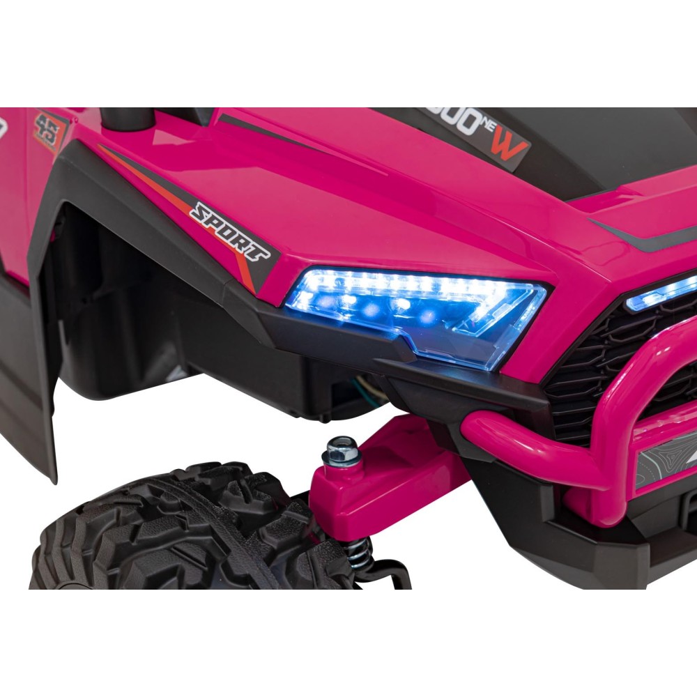 JOKO Elektrické autíčko Buggy KCK 4x50W 24V, kožené sedadlo, penové kolesá, nosnosť 50kg, ružové