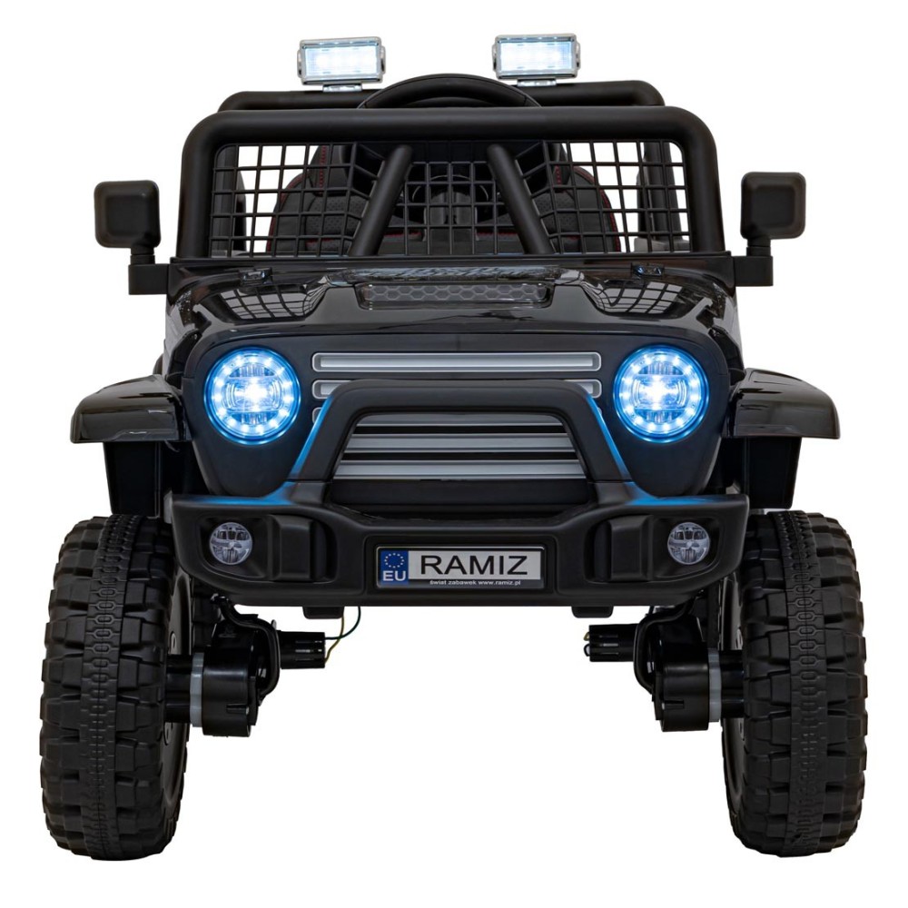 JOKO Elektrické autíčko Jeep OFF ROAD 4x4 Sport, Nosnosť 50kg, Kožené sedadlo, penové kolesá, FM rádio, čierne