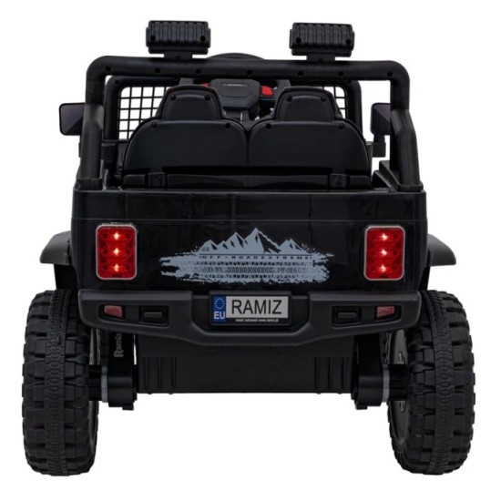 JOKO Elektrické autíčko Jeep OFF ROAD 4x4 Sport, Nosnosť 50kg, Kožené sedadlo, penové kolesá, FM rádio, čierne