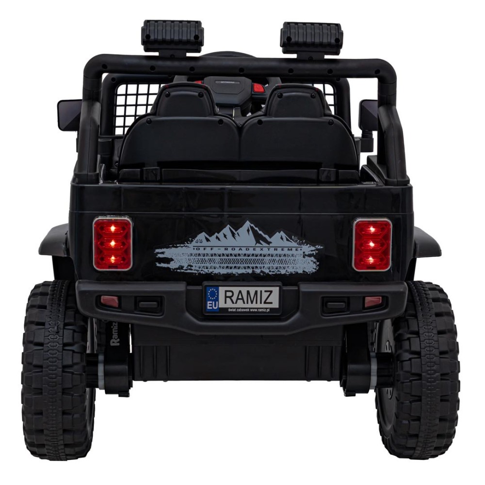 JOKO Elektrické autíčko Jeep OFF ROAD 4x4 Sport, Nosnosť 50kg, Kožené sedadlo, penové kolesá, FM rádio, čierne