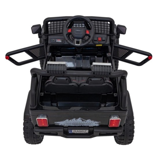 JOKO Elektrické autíčko Jeep OFF ROAD 4x4 Sport, Nosnosť 50kg, Kožené sedadlo, penové kolesá, FM rádio, čierne