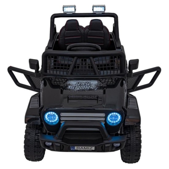 JOKO Elektrické autíčko Jeep OFF ROAD 4x4 Sport, Nosnosť 50kg, Kožené sedadlo, penové kolesá, FM rádio, čierne