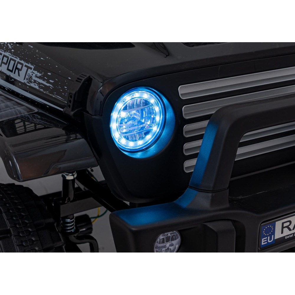 JOKO Elektrické autíčko Jeep OFF ROAD 4x4 Sport, Nosnosť 50kg, Kožené sedadlo, penové kolesá, FM rádio, čierne
