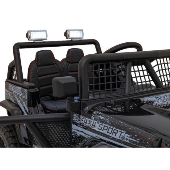 JOKO Elektrické autíčko Jeep OFF ROAD 4x4 Sport, Nosnosť 50kg, Kožené sedadlo, penové kolesá, FM rádio, čierne