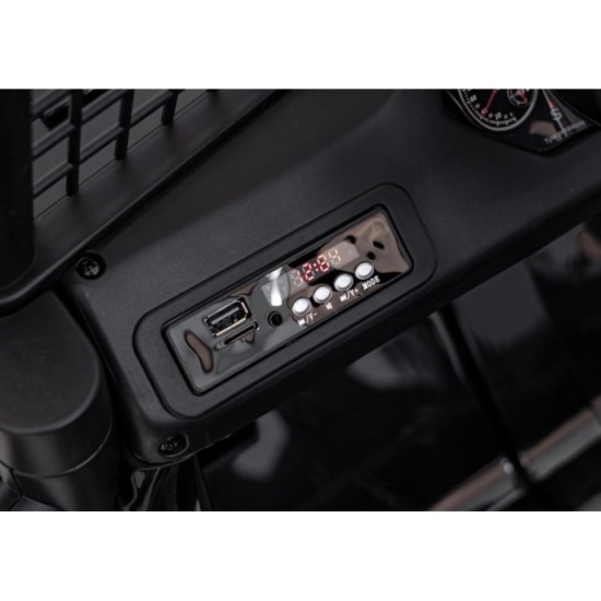 JOKO Elektrické autíčko Jeep OFF ROAD 4x4 Sport, Nosnosť 50kg, Kožené sedadlo, penové kolesá, FM rádio, čierne