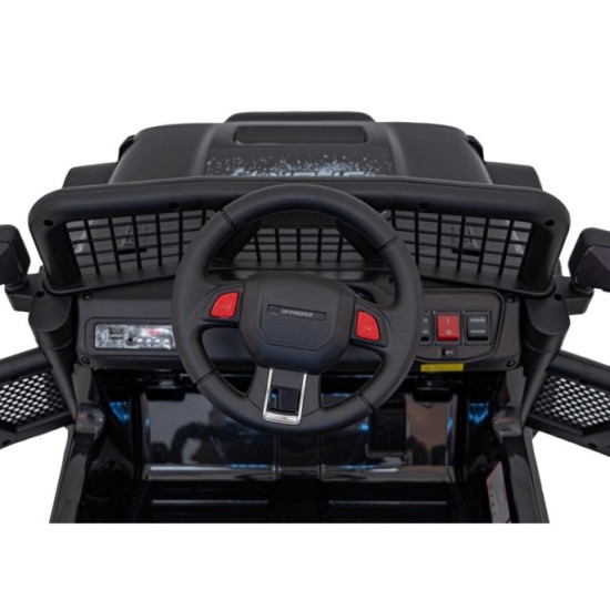 JOKO Elektrické autíčko Jeep OFF ROAD 4x4 Sport, Nosnosť 50kg, Kožené sedadlo, penové kolesá, FM rádio, čierne