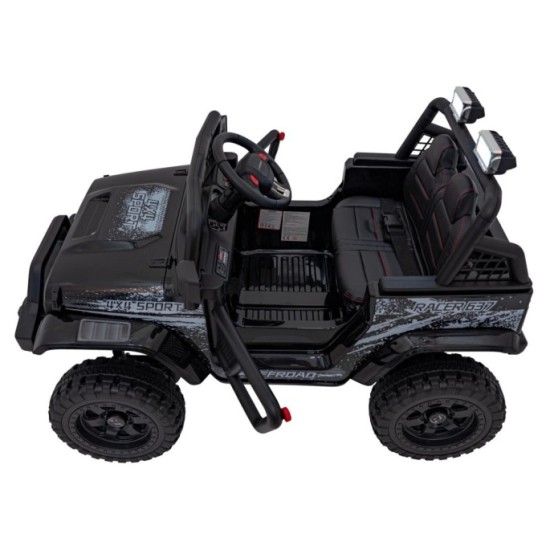 JOKO Elektrické autíčko Jeep OFF ROAD 4x4 Sport, Nosnosť 50kg, Kožené sedadlo, penové kolesá, FM rádio, čierne