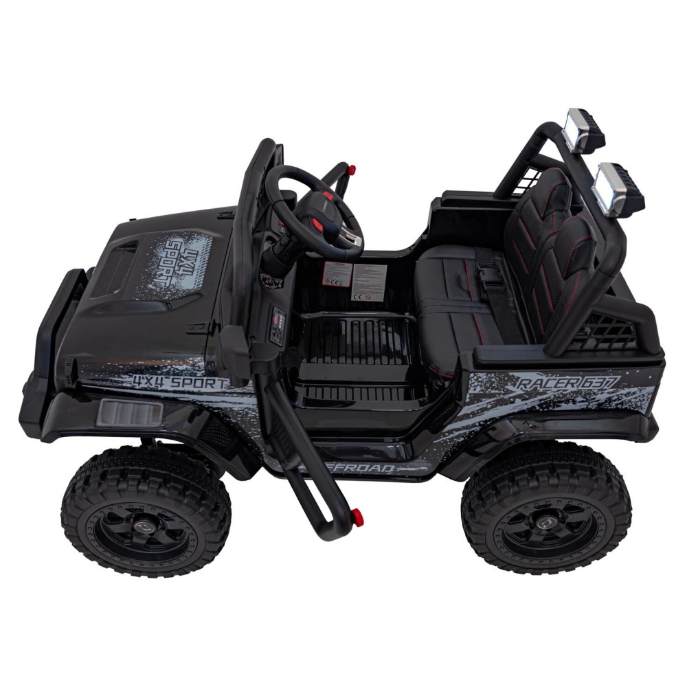 JOKO Elektrické autíčko Jeep OFF ROAD 4x4 Sport, Nosnosť 50kg, Kožené sedadlo, penové kolesá, FM rádio, čierne