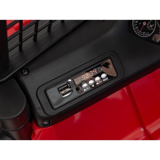 JOKO Elektrické autíčko Jeep OFF ROAD 4x4 Sport, Nosnosť 50kg, Kožené sedadlo, penové kolesá, FM rádio, červené