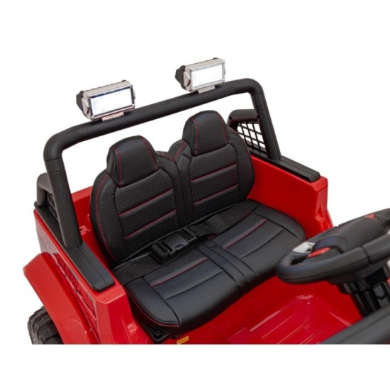 JOKO Elektrické autíčko Jeep OFF ROAD 4x4 Sport, Nosnosť 50kg, Kožené sedadlo, penové kolesá, FM rádio, červené