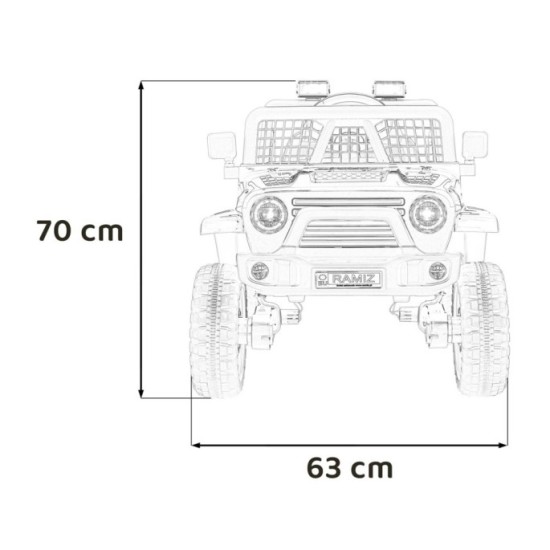 JOKO Elektrické autíčko Jeep OFF ROAD 4x4 Sport, Nosnosť 50kg, Kožené sedadlo, penové kolesá, FM rádio, červené