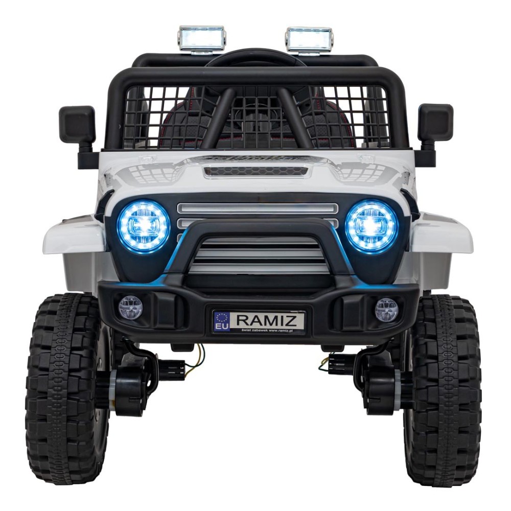 JOKO Elektrické autíčko Jeep OFF ROAD 4x4 Sport, Nosnosť 50kg, Kožené sedadlo, penové kolesá, FM rádio, biele