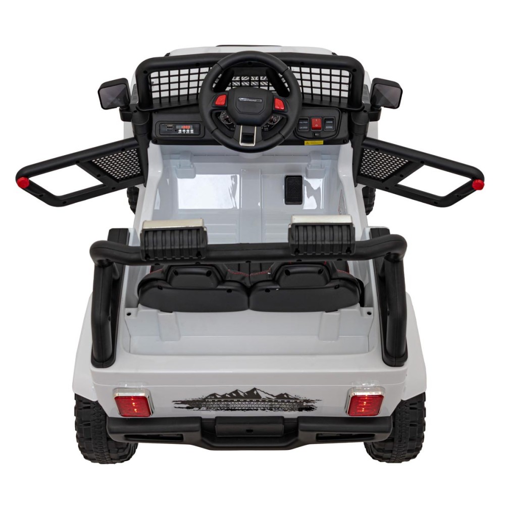 JOKO Elektrické autíčko Jeep OFF ROAD 4x4 Sport, Nosnosť 50kg, Kožené sedadlo, penové kolesá, FM rádio, biele