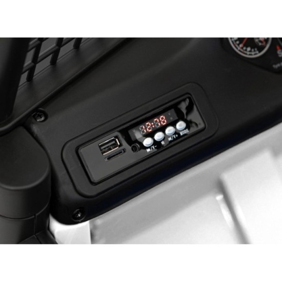 JOKO Elektrické autíčko Jeep OFF ROAD 4x4 Sport, Nosnosť 50kg, Kožené sedadlo, penové kolesá, FM rádio, biele