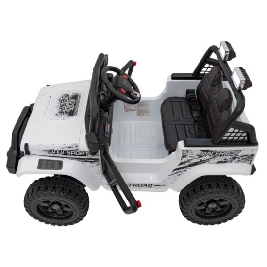 JOKO Elektrické autíčko Jeep OFF ROAD 4x4 Sport, Nosnosť 50kg, Kožené sedadlo, penové kolesá, FM rádio, biele