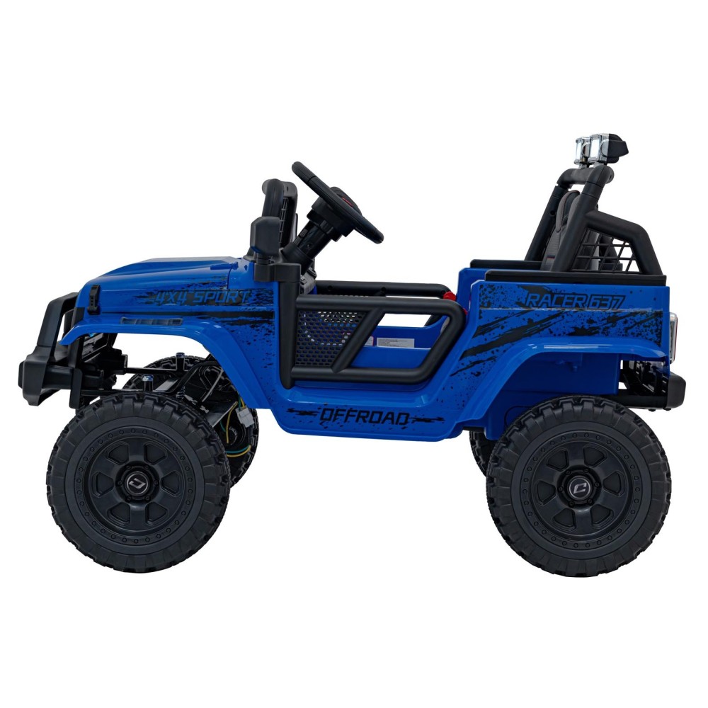 JOKO Elektrické autíčko Jeep OFF ROAD 4x4 Sport, Nosnosť 50kg, Kožené sedadlo, penové kolesá, FM rádio, modré