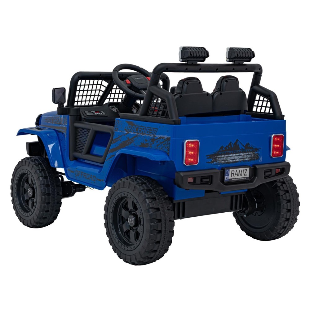 JOKO Elektrické autíčko Jeep OFF ROAD 4x4 Sport, Nosnosť 50kg, Kožené sedadlo, penové kolesá, FM rádio, modré