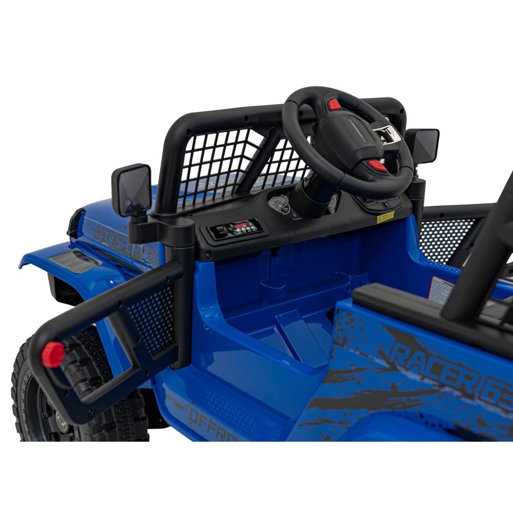 JOKO Elektrické autíčko Jeep OFF ROAD 4x4 Sport, Nosnosť 50kg, Kožené sedadlo, penové kolesá, FM rádio, modré