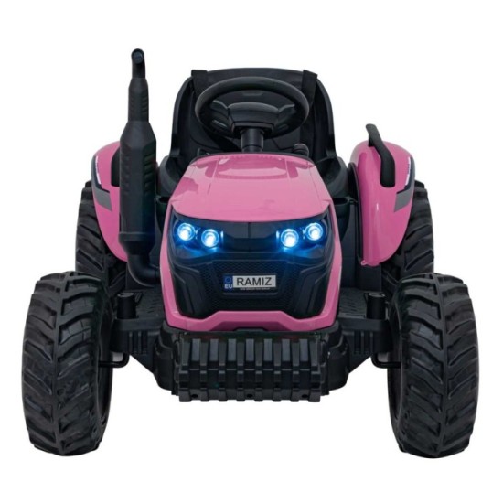 JOKO Elektrický Traktor GROW 1804 2x100W 24V, penové kolesá, ružový