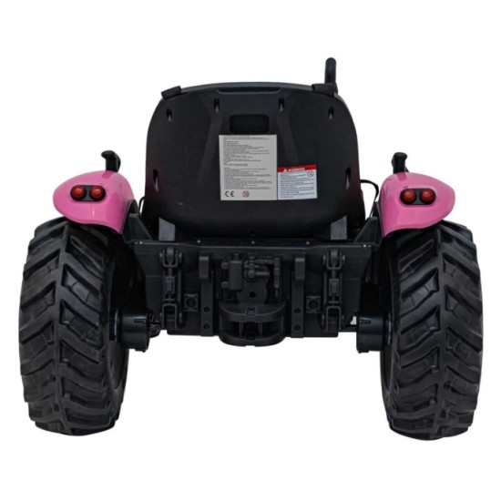 JOKO Elektrický Traktor GROW 1804 2x100W 24V, penové kolesá, ružový
