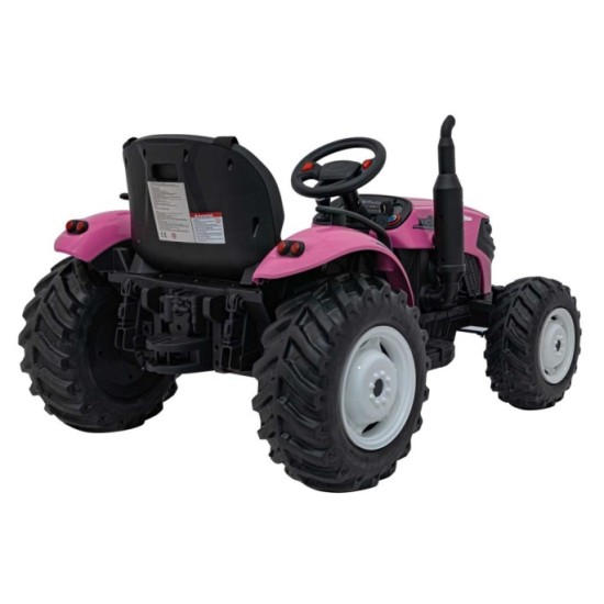 JOKO Elektrický Traktor GROW 1804 2x100W 24V, penové kolesá, ružový