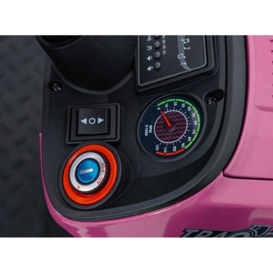 JOKO Elektrický Traktor GROW 1804 2x100W 24V, penové kolesá, ružový