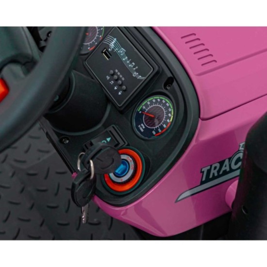 JOKO Elektrický Traktor GROW 1804 2x100W 24V, penové kolesá, ružový