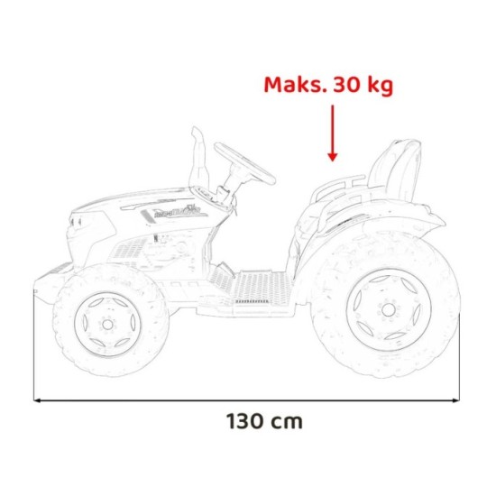JOKO Elektrický Traktor GROW 1804 2x100W 24V, penové kolesá, ružový