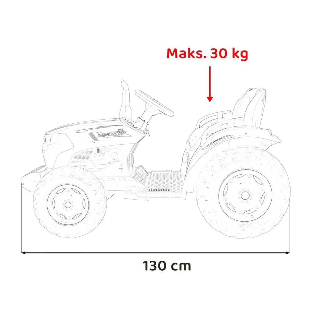 JOKO Elektrický Traktor GROW 1804 2x100W 24V, penové kolesá, ružový