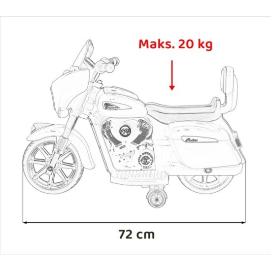 JOKO, Elektrická motorka Chopper INDIAN, biela