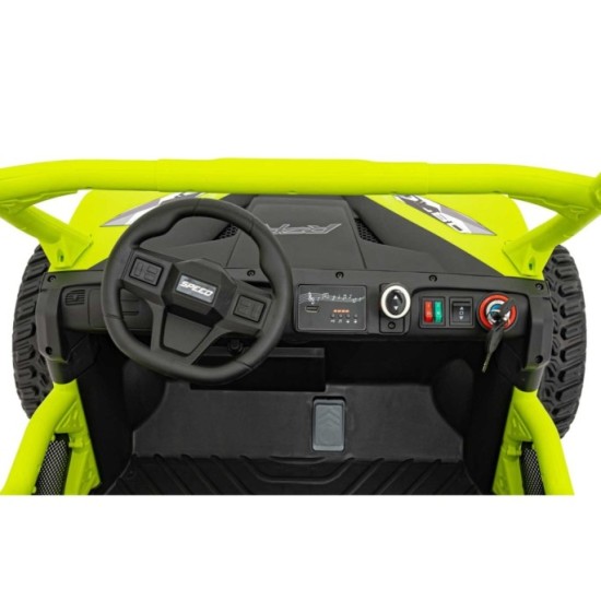 JOKO Elektrické Autíčko Farmer Truck UTV Racing 4x4 24V, Elektrická Vyklápacia Vlečka, Dvojmiestne Kožené sedadlo, Penové kolesá