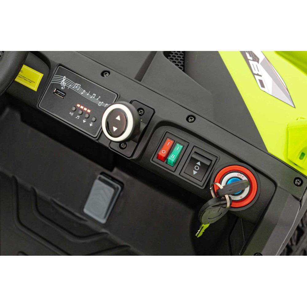 JOKO Elektrické Autíčko Farmer Truck UTV Racing 4x4 24V, Elektrická Vyklápacia Vlečka, Dvojmiestne Kožené sedadlo, Penové kolesá